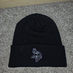 Black Beanie with Viking Embroidery